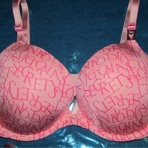 Victoria’s Secret monogrammed pink bra, size 34D